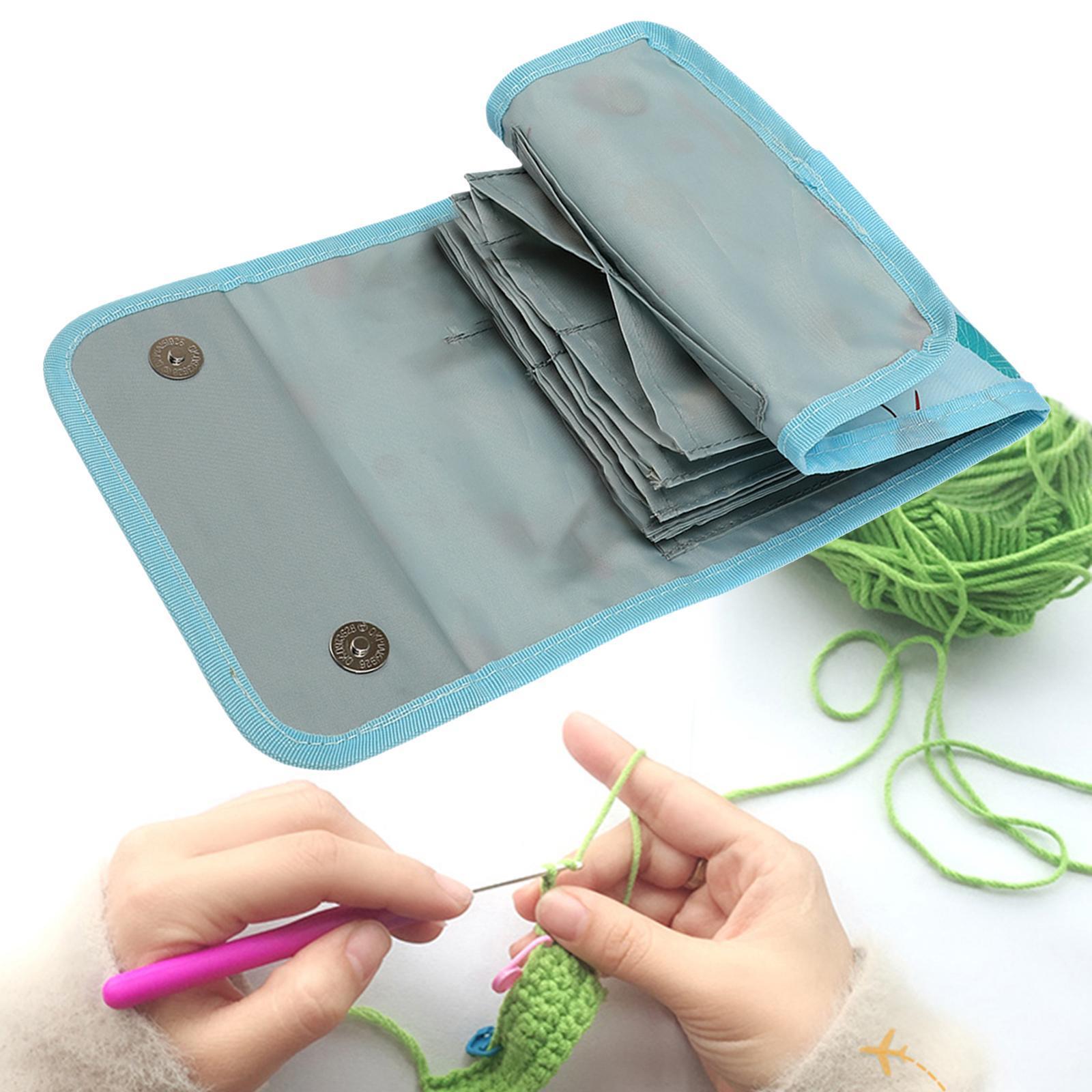Portable Crochet Hook Case Bag Multiple Internal Pockets for Knitting