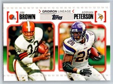 2010 Topps Jim Brown Adrian Peterson Gridiron Lineage Insert #GL-BP