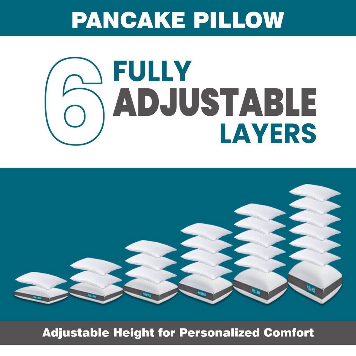 Layers Pillow Adjustable Pancake Virgin Microfibre Filled Hotel