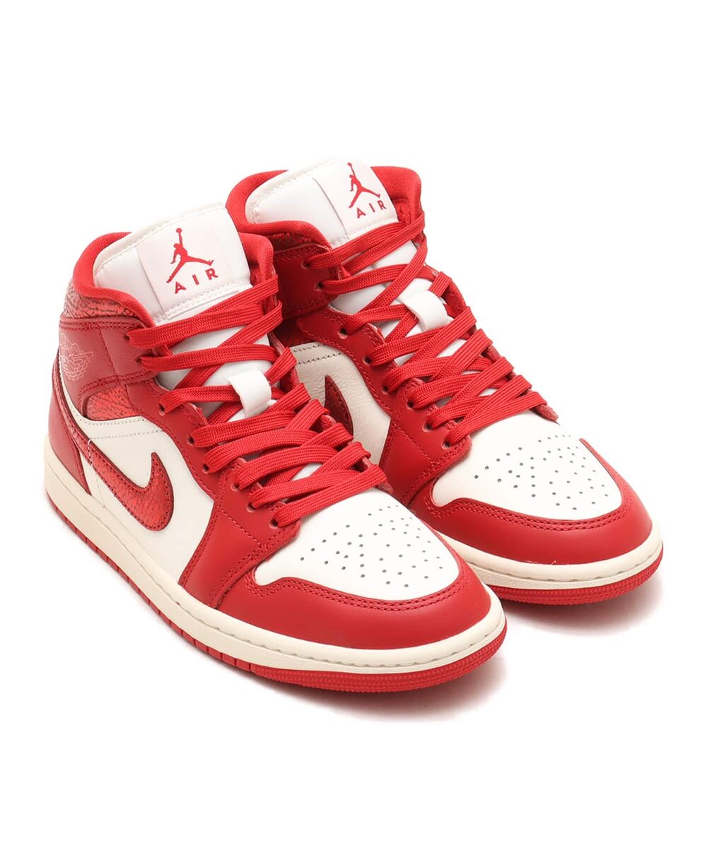 国内配送 NIKE W AIR JORDAN 1 MID SE SAIL/VARSITY RED HJ9337-106 Nike Women's Air Jordan 1 Mid SE Sail Varsity Red