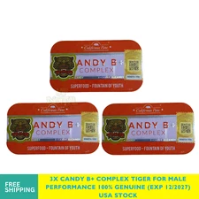 3x Candy B+ Complex Tiger - Male Performance, Genuine (EXP: 12/2027)