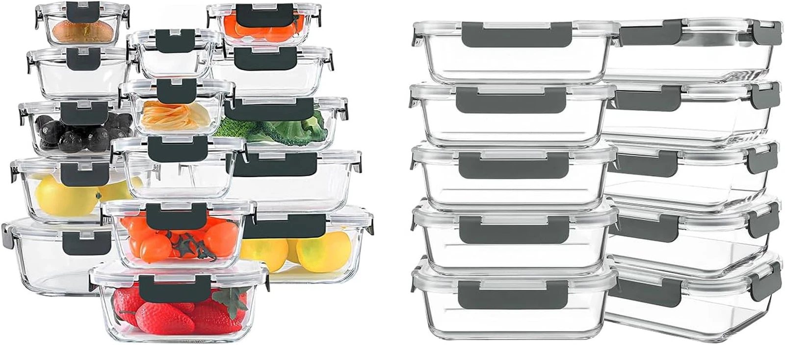 30-Piece Glass Food Storage & 10-Pack 30oz Meal Prep Containers with Lids
Opens in a new window or t