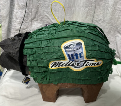 Miller Lite Miller Time Paper Mache Pinata St Patricks Day Shamrock Pig