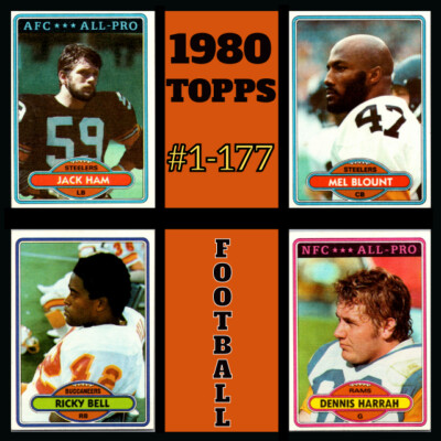 1980 Topps NFL Football Cards #1-177 - Pick A Card - BUY2GET4FREE!