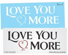 Love You More Stencil Swirly Heart Country Cottage Valentine DIY Art Craft Signs