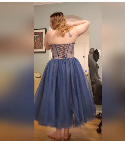 Milla Blue dreamy strapless tulle dress | eBay