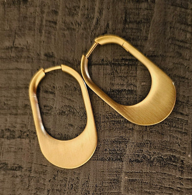 22K Gold breite Creolen Dean Davidson Crosby Style fein vergoldet Gelbgold