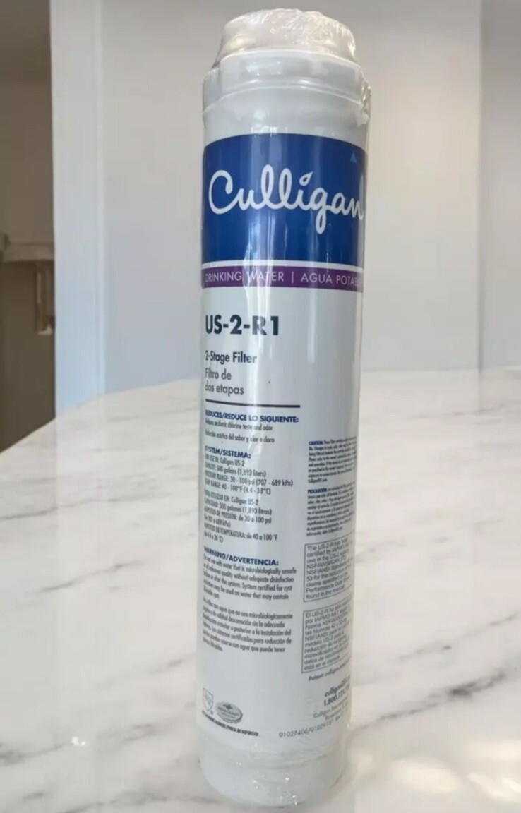 Genuine Culligan 2 Stage Under Sink Replacement Water Filter Cartridges US-2-R
