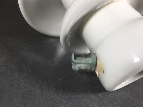 seltener Freileitungs Isolator aus Porzellan für Beleuchtung Straßenlampe E27 - Bild 6 von 10