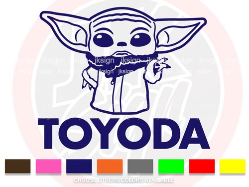 Baby Yoda Vinyl Decal Die-Cut for any TOYOTA Yota Window Laptop Bumper Toyoda - Picture 4 of 4