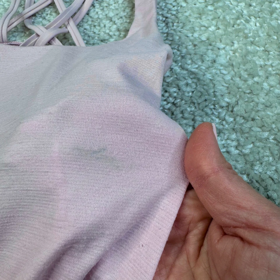 Lululemon Free To Be Serene Tank 2 In 1 Heathered Pearl Pink Womens 6 FLAW - Image 3 of 4