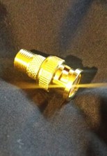BNC Plug to F-Type Jack Gold 1 pcs. Coaxial Video Adapter. Ships U.S.A.