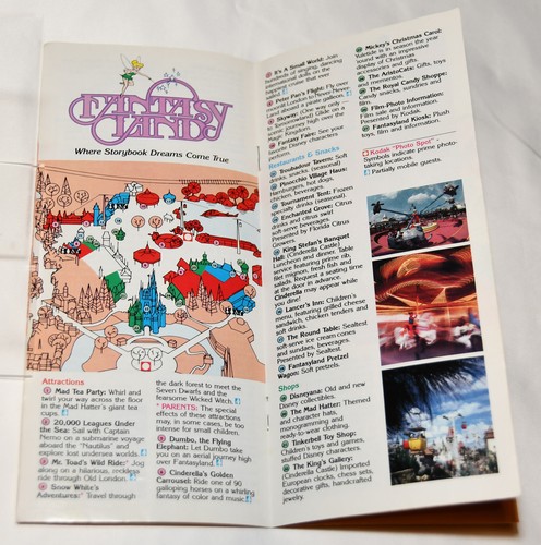 1986 Magic Kingdom Guide MAP 15th Anniversary Tropical Serenade Star Jets Skyway - Picture 14 of 21