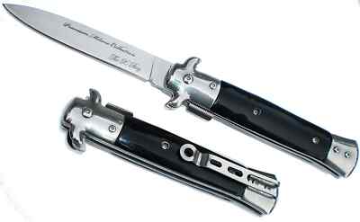 All BLACK Handle Milano Godfather Collection Style ASSISTED OPENING POCKET KNIFE