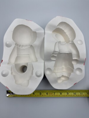 VTG 1987 Clay Magic J480 Ceramic Casting Slip Mold Amish Girl 10 x5.5 x4.5 