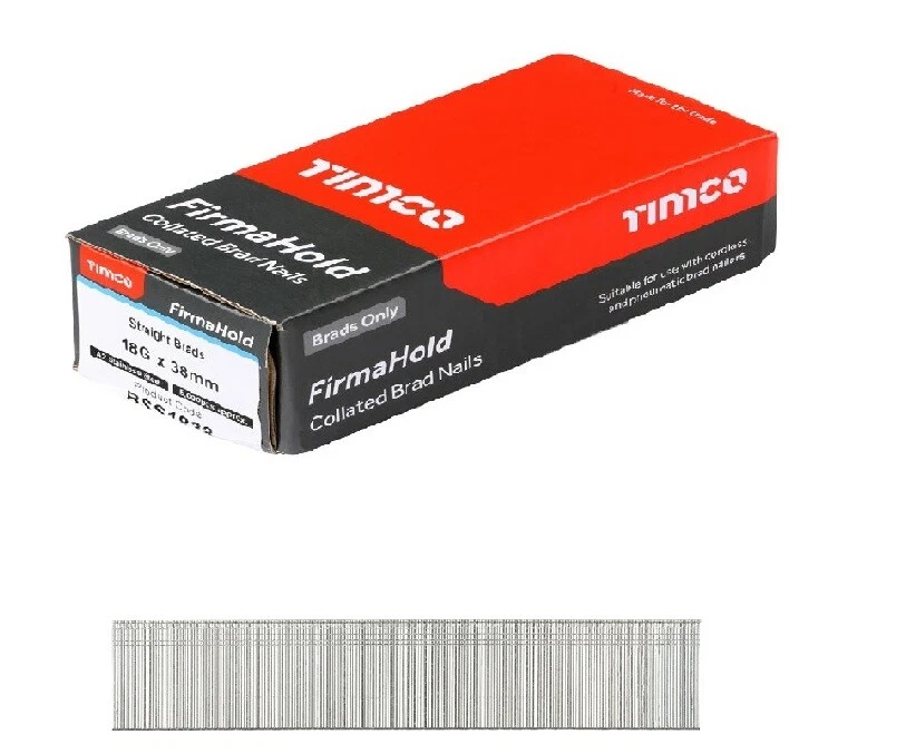 TIMco FirmaHold Straight 18 Gauge A2 Stainless Steel Brads No Gas Qty 5000