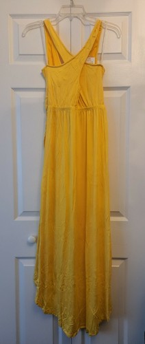 NWT Green Envelope Sleeveless Yellow Crisscross Back Hi-Lo Maxi Dress, Medium - Picture 5 of 6