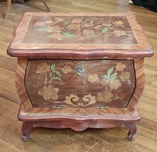 Ancien Petit Meuble Marqueté/meuble miniature boîte bijoux/style Louis XV 