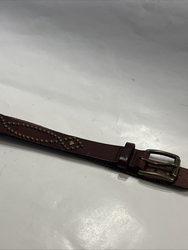EUC Ralph Lauren Belt Studded Equestrian Western Brown Leather Women Sz 26" - Picture 4 of 13