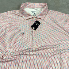 Johnnie-O Polo Shirt Mens Large Performance Red Print Short Sleeve Stretch