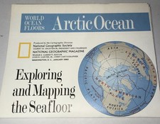 Vintage 1990 National Geographic Arctic Atlantic Ocean Floors Map Fold-Out