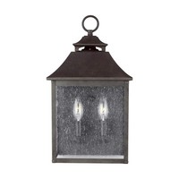 AußEnlampe Glas Edelstahl IP44 H: 43,2 Cm Schwarz 2X E14 Rustikal Wand Leuchte