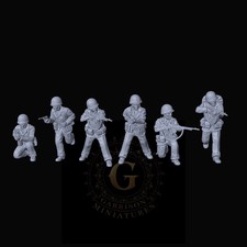 US Marines BAR and SMGs X6: 20mm and 28mm WW2 Wargame and Display Miniatures