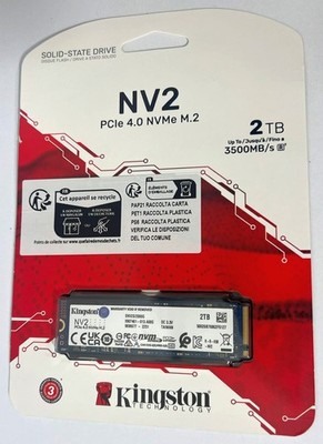 Kingston NV2 2TB SSD PCIe 4.0 NVMe M.2 3500MB/s Solid State Drive NEU #