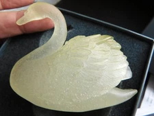 daum pate de verre figurine, statuette formant un cygne