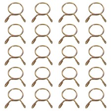 20Pcs 15mm ID 17.5mm OD Fuel Line Hose Clips 65Mn Spring Clips Clamps Gold