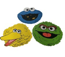 Vintage Sesame Street Placemat Lot Oscar The Grouch Big Bird Cookie Monster 1978