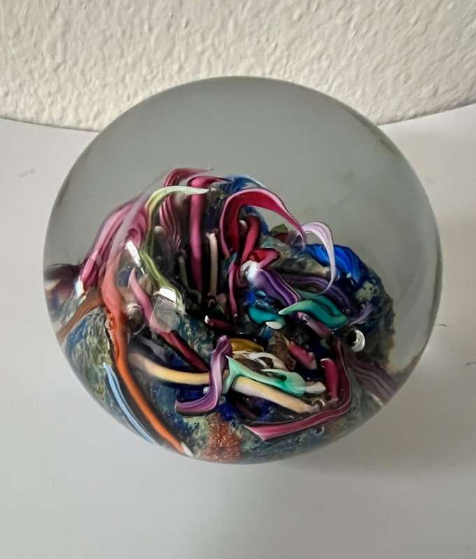 Doug Sweet VINTAGE Art Glass 2.75" “ORB TUBES” Paperweight SIGNED/DATED 1989