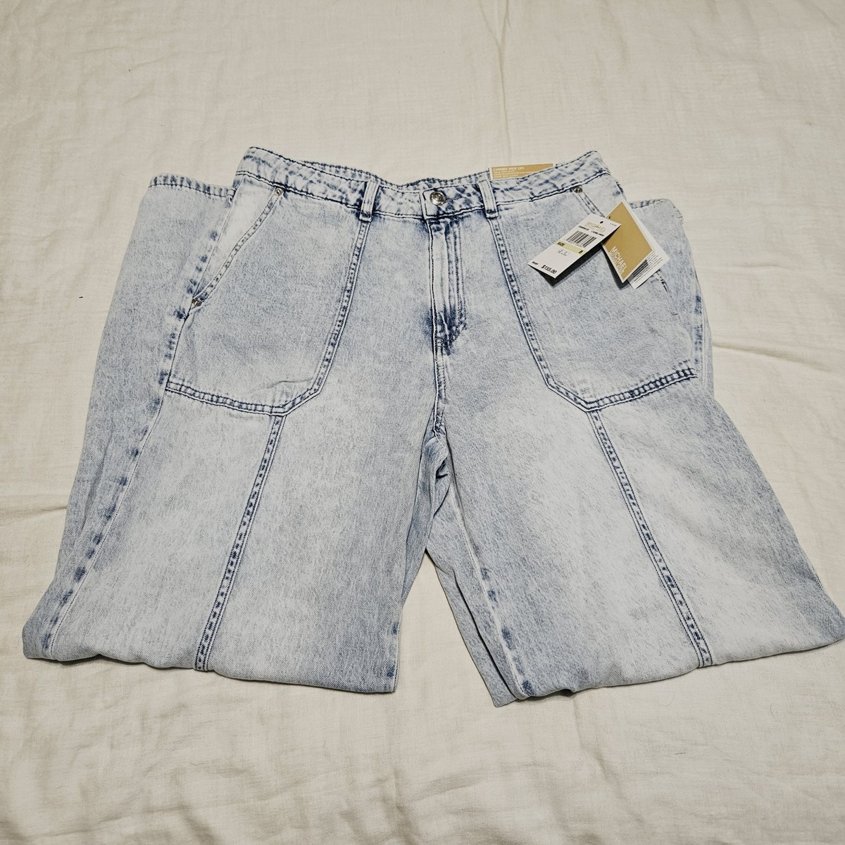 MICHAEL KORS デニムハーフパンツ 30【値下げ】 Michael Kors Women's 8 Carmen Wide Leg Jeans Acid Wash Denim High