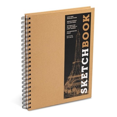 Sketchbook 8.5 x 11'' Kraft Spiral Hardcover Mixed Media Sketchbook for Drawi...
