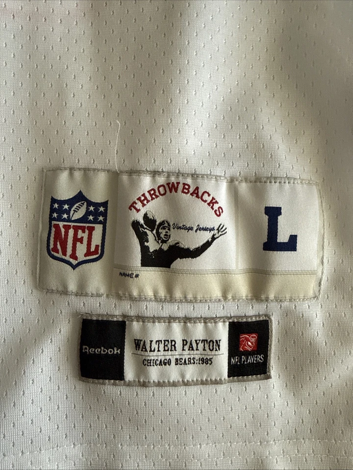 Camiseta masculina Reebok VTG Walter Payton #34 Chicago Bears Reebok Throwback tamanho G - Imagem 3 de 4
