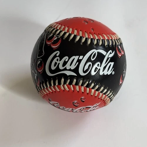 Coca Cola Trademark Red & Black Embossed Souvenir Baseballs Ball Vintage