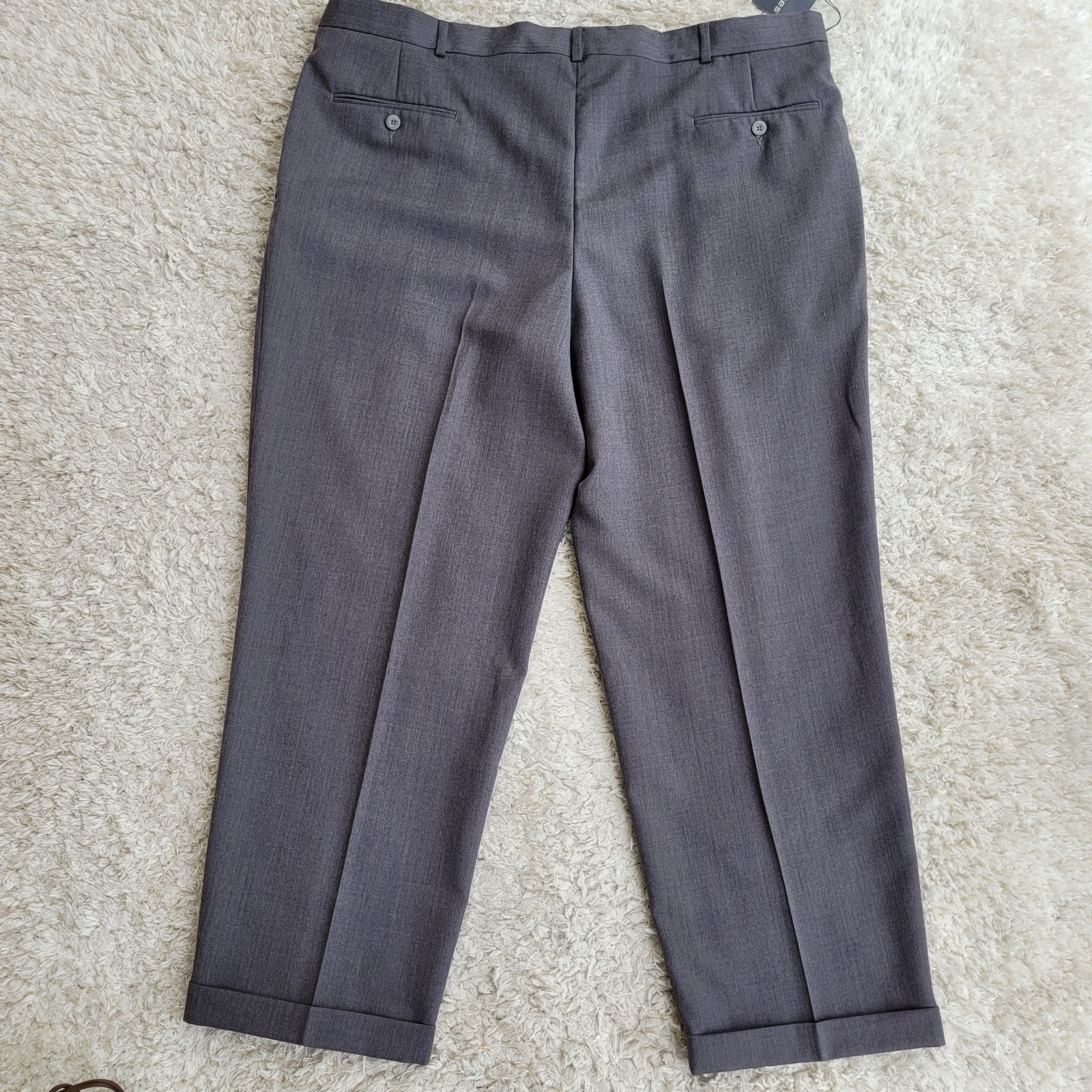 NWT Slates By Dockers Gray Pleated Front Cuffed Dress Pants Original Fit 44x30