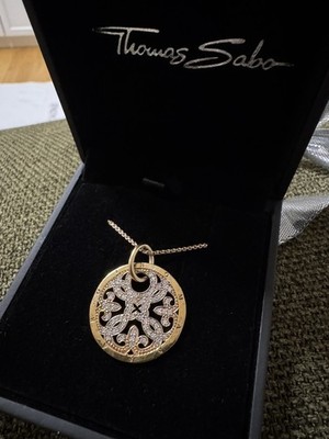 Thomas Sabo, Arabesque, Halskette mit Anhänger, Zirkonia, Roségold, 45 cm