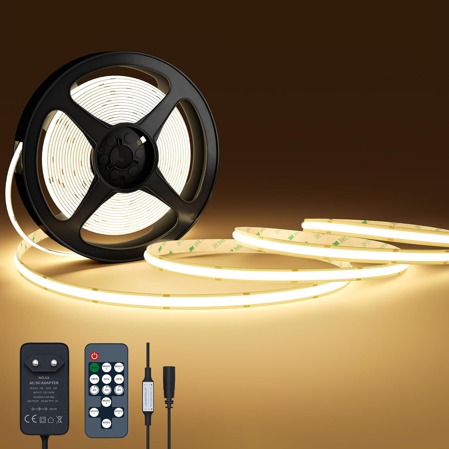 Striscia LED COB 5 Metri per Atmosfera Cucina - Bianco Caldo 3000K