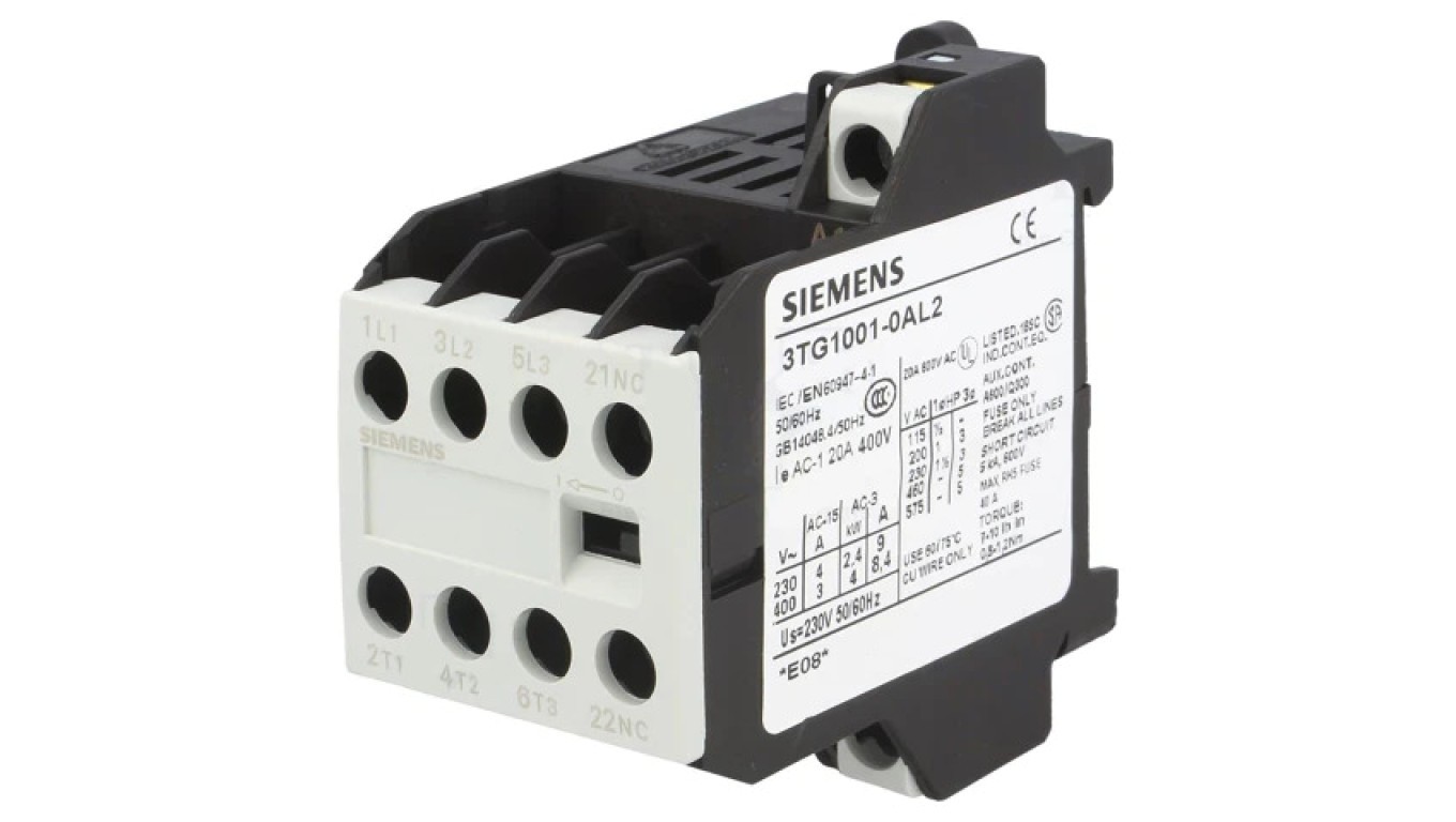 Contactors: 4 Pole NC+NOx3, 230VAC, 8.4A 3TG1001-0AL2