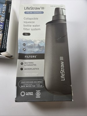 LifeStraw Peak Series 1 Liter Collapsible squeeze bottle water filter system