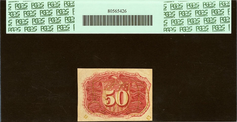 FR 1316 - 50c SECOND ISSUE - SURCHARGE "18-63" - PCGS 55 - EX: MARTIN GENGERKE - Image 2 of 4