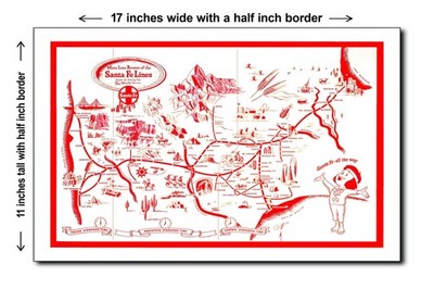 Santa Fe Railway Route Map - 11x17 Poster