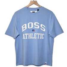 Hugo Boss X Russel Athletic Men’s Varsity Logo T-Shirt in Open Blue Size Small