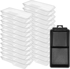 Great Andrew 24-Pack 4 Inch Paint Tray 24 Pack, 4 Inch, Black, Transparent 