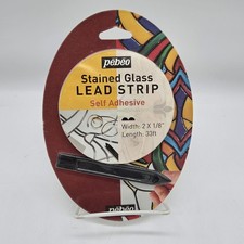 Pebeo Stained Glass Lead Strip Self Adhesive 2 X 1/8" 33ft. Brand New Vintage