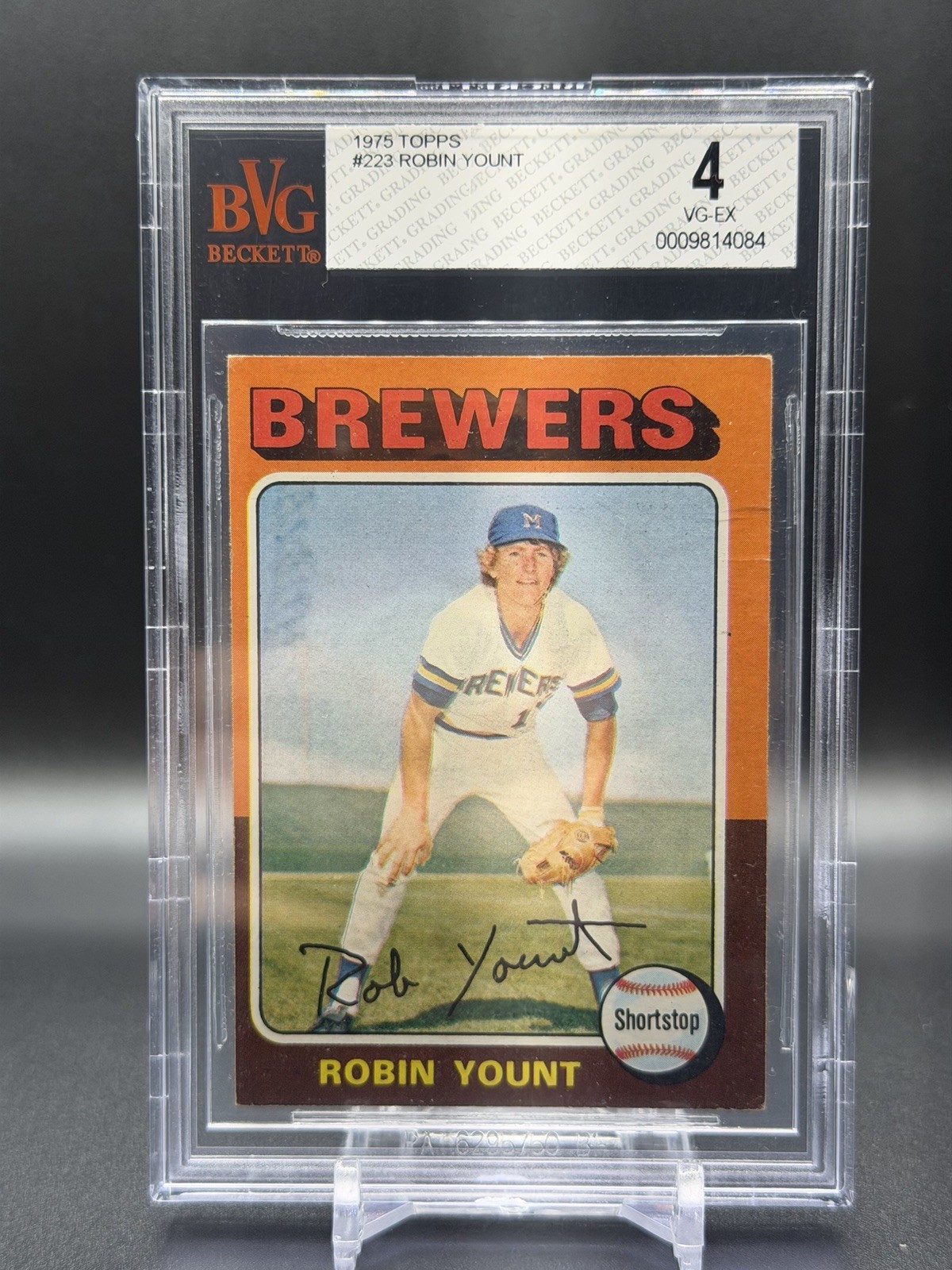 1975 Topps #223 Robin Yount Milwaukee Brewers BGS Beckett 4 VG-EX
