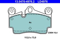 ATE 13.0470-4976.2 BremsbeläGe, Scheibenbremse FüR Audi, Porsche, VW