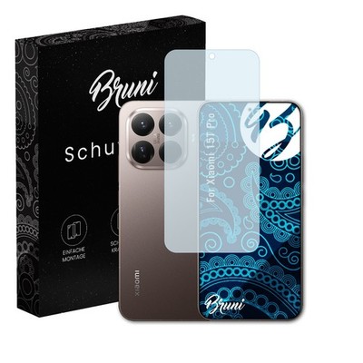 Bruni 2x Folie für Xiaomi 15T Pro Schutzfolie Displayschutzfolie