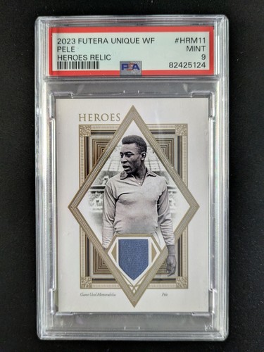 2023 Futera Unique World Football PELE 41/45 Patch Heroes Relics #HRM11 PSA 9